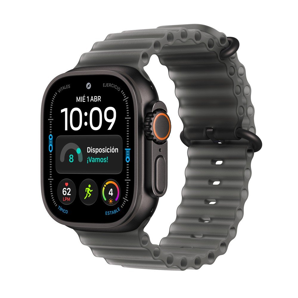 Apple Watch Ultra 4 GPS + Cellular 49mm Caja Titanio Negro con Correa Ocean Band Negra Translucida