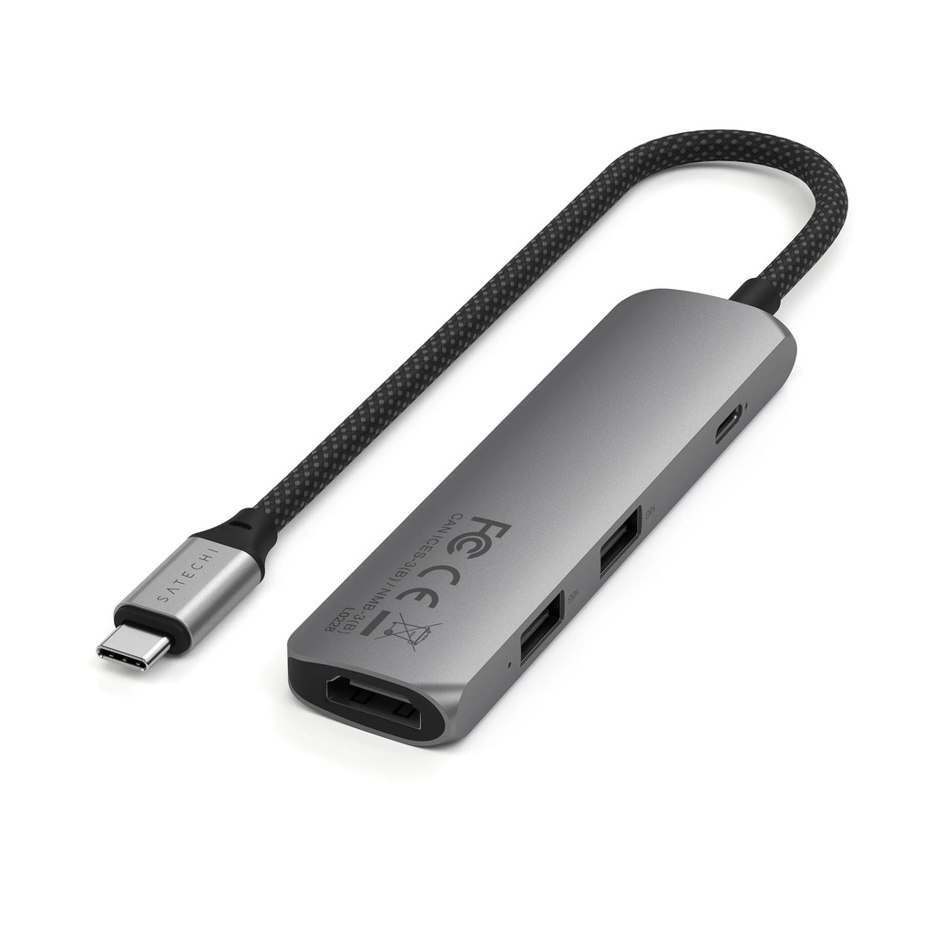 Hub Satechi USB-C 4 puertos - Gris espacial
