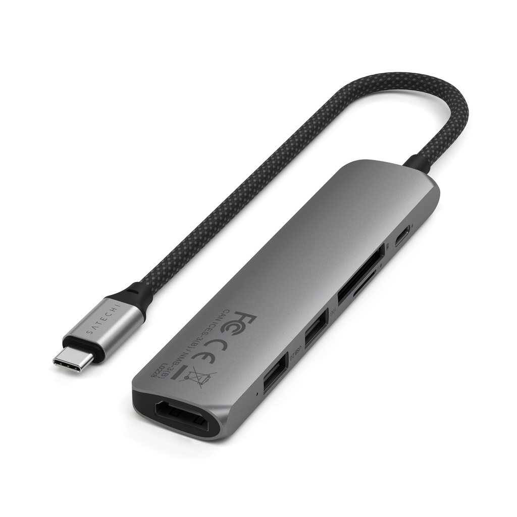 Hub Satechi USB-C 6 puertos - Gris Espacial