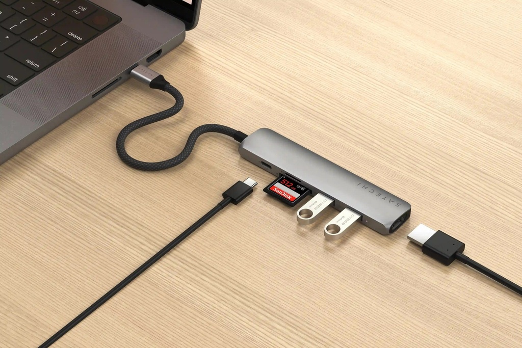 Hub Satechi USB-C 6 puertos - Gris Espacial