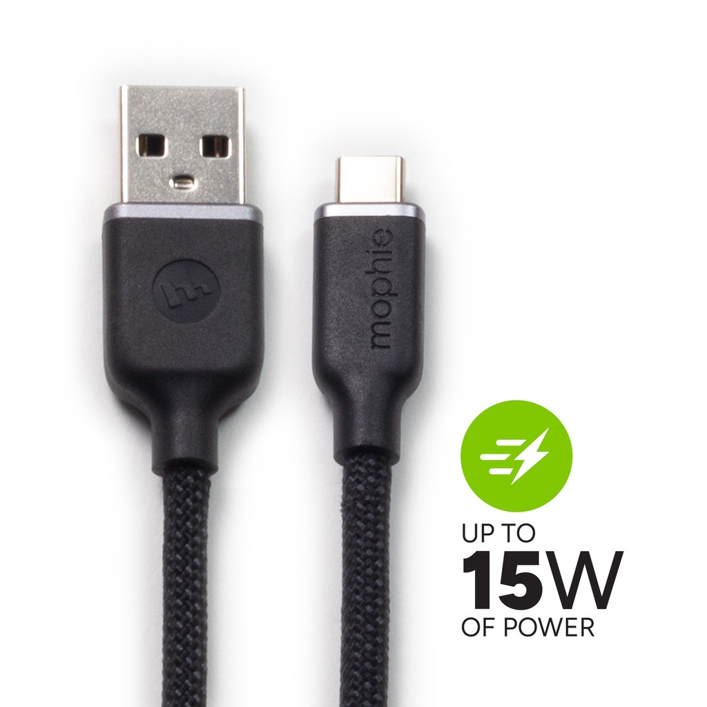 Cable mophie USB-A a USB-C 1 mts - Negro