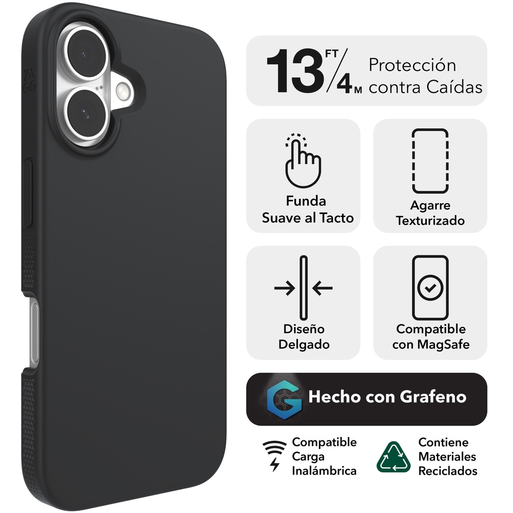 Funda ZAGG iPhone 16 Manhattan Snap - Azul Marino
