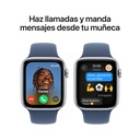 Apple Watch SE GPS 44 mm - Plata / correa deportiva Azul S/M
