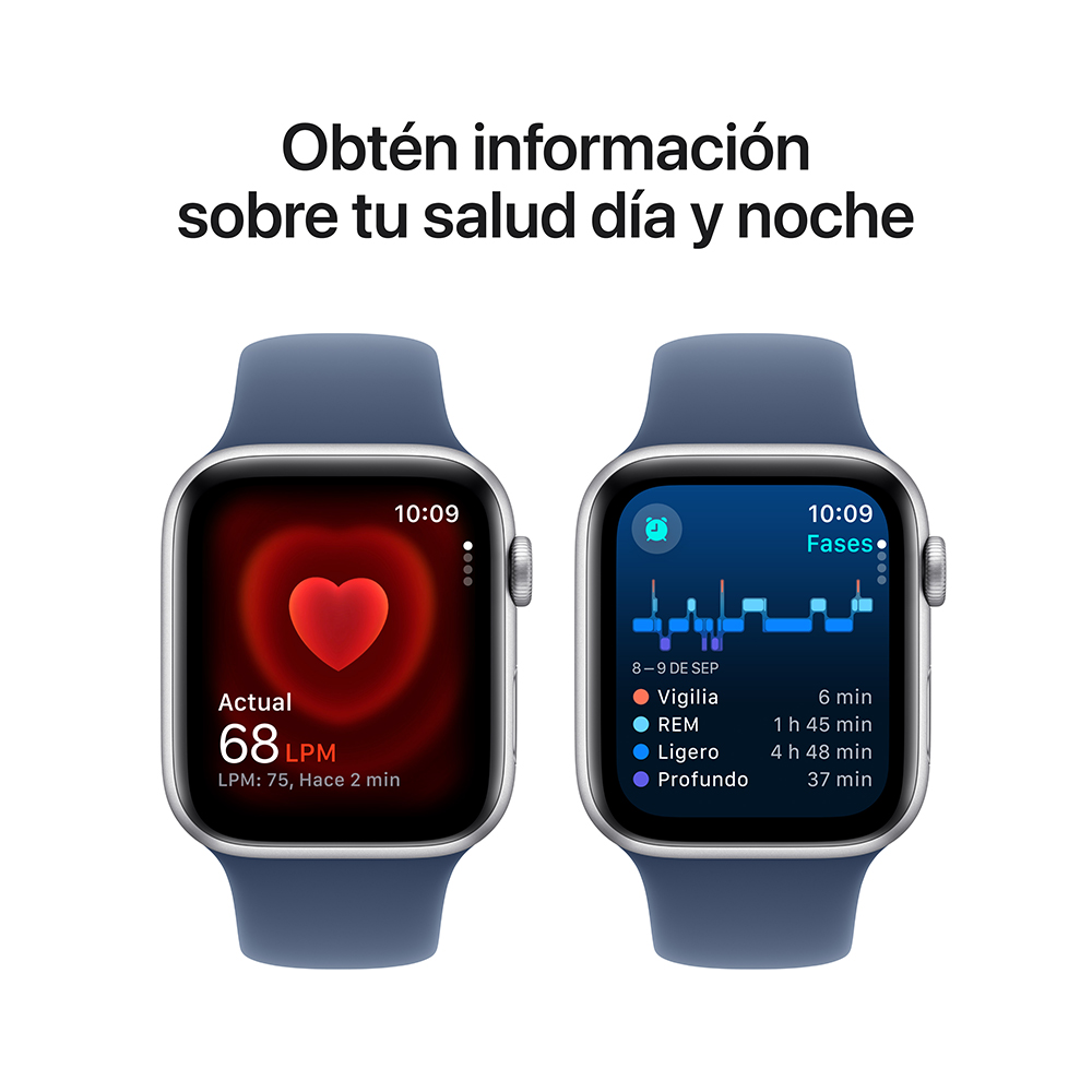 Apple Watch SE GPS 44 mm - Plata / correa deportiva Azul S/M