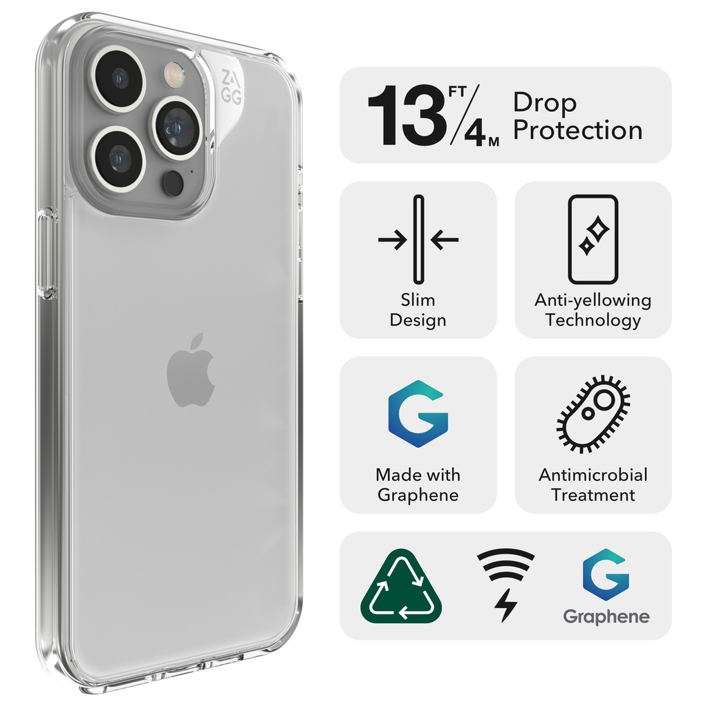 Funda Zagg iPhone 15 Pro Crystal Palace - Transparente