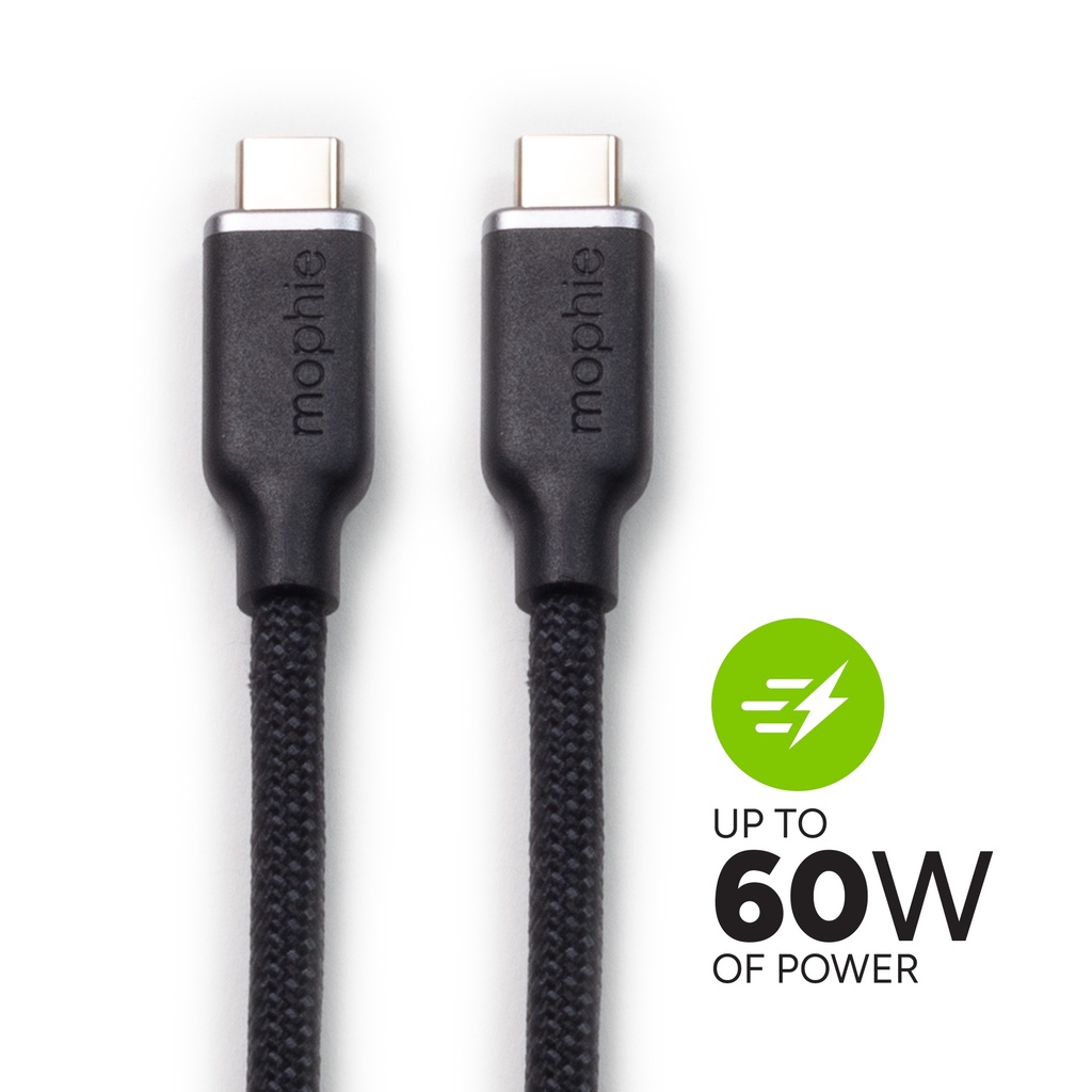 Cable mophie USB-C a USB-C 2 mts - Negro