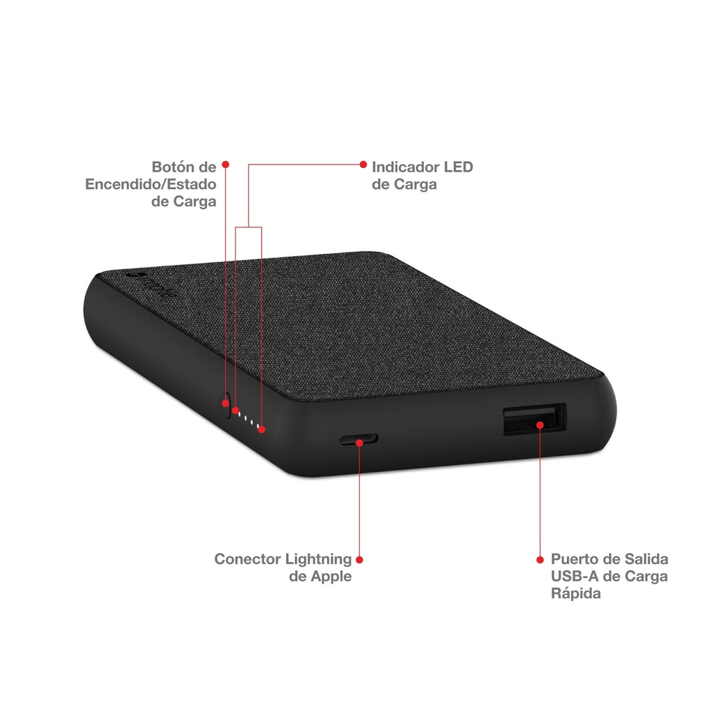 Bateria Mophie Powerstation Plus  6000 Lightning Gen 4 - Negro