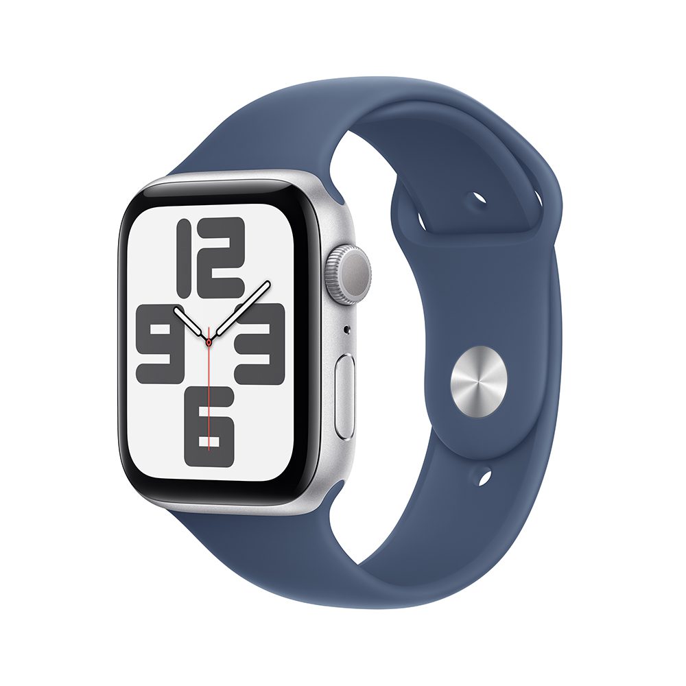 Apple Watch SE GPS 44 mm - Plata / correa deportiva Azul S/M