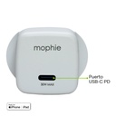 Cargador de pared mophie 30W - Blanco